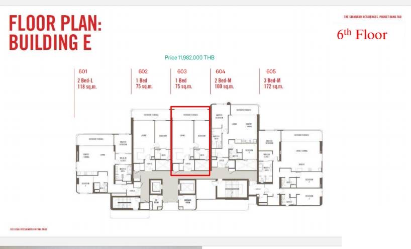 Floor plan — Building E, 6th floor, Unit 603